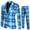 Blue, variant on Mens Christmas Suit 2 Piece Ugly Christmas Print Xmas Jacket Blazer And Pant Set Slim Fit Winter Party One Button Mens Suits
