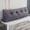 Grey, variant on Large Triangular Headboard Wedge Bed Rest Reading Pillow Backrest Positioning Support Bolster Cushion with Removable Cover, Grey, Queen Size 59x8x20 Inches