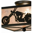 thumbnail image 3 of Meyda Tiffany 109547 Motorcycle 2 Light 15" Wide Semi-Flush Square Ceiling Fixture - Black, 3 of 7