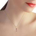 thumbnail image 3 of Galaxy Gold 14k Yellow Gold 18" Vertical Bar Necklace with Princess-cut Purple Amethysts, 3 of 3