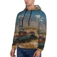 thumbnail image 3 of Fotbe Men's Hoodie with Deserted Classic Car Landscape Pattern - Kangaroo Pocket Pullover Hooded Sweatshirt, Perfect for Daily Wear, Travel, and Home-X-Large, 3 of 7