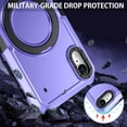 thumbnail image 4 of Design for iPhone XR Case, Built in Kickstand & Ring Holder  Grade Heavy Duty Shockproof Protective Phone Phone Cases for Apple iPhone XR 6.1", Purple, 4 of 16