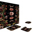 thumbnail image 2 of 4-piece Bathroom Curtain Wall Decoration for Home Indoor Moon Flower Bathroom 4-piece Set (180*180 Shower Curtain+toilet Cover+u-shaped Cushion+ Carpet), 2 of 3