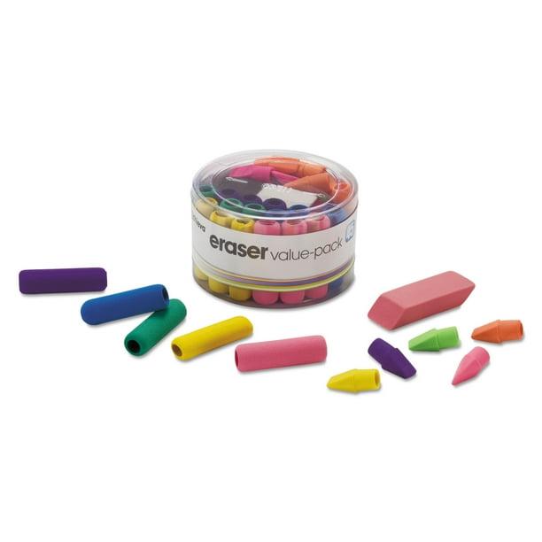 Officemate Eraser Pack, Assorted Colors, 45/Pack
