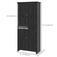 thumbnail image 3 of HOMCOM 72" Freestanding Kitchen Pantry, Buffet Cabinet, Black, 3 of 10