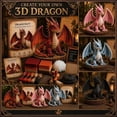 thumbnail image 2 of 2026 1Set Fantasy Themed Patchwork Dragon DIY Kit, Handmade Sewing Craft with Textured Finish, Whimsical 3D Dragon Ornament Making Project for Home Display (Red), 2 of 7