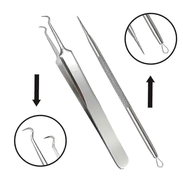 Blackhead Remover Tool Kit, Professional Stainless Pimple Popper Acne Comedone Extractor Set For Nose Face