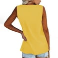 thumbnail image 6 of Qwertyu Plus Size Tank Tops for Women with Button Casual Loose Summer Tunic Tops Sleeveless Basic Tops Yellow S, 6 of 7