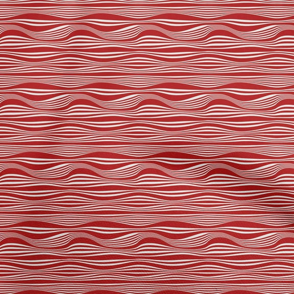 oneOone Velvet Red Fabric Abstract Stripe Fabric For Sewing Printed Craft Fabric By The Yard 58 Inch Wide