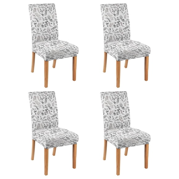 Chair Covers for Dining Room Set Of 4 Spandex Super Fit Stretch Removable Washable Chair Seat Protector Cover for Home Party Hotel Wedding Ceremony, Universal Size (spring Leaves)