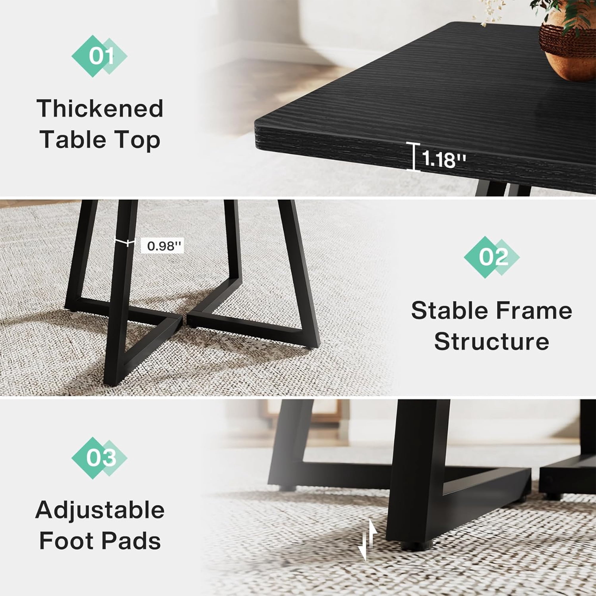 MAYEERTY 31.49" Square Industrial Dining Table, 2-Seater with Vintage Brown Wood & Black Metal Frame