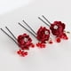 thumbnail image 3 of 10 pinzas para el pelo con flores de tela, palitos para el pelo con forma de rosa, para recogidos, para bodas y fiestas., 3 of 6