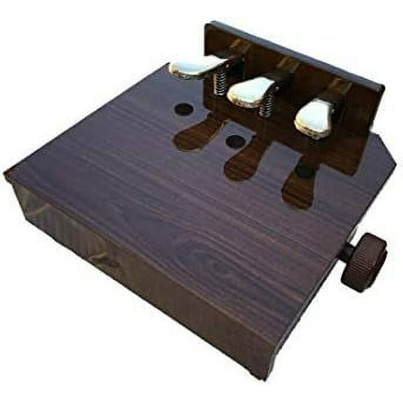 Wood Adjustable Piano Pedal Extender Bench in Walnut with 3 Pedals$$Music