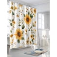 thumbnail image 3 of Shower Curtains Spring Sunflower Bath Curtain Watercolor Flowers Waterproof Bathroom Shower Curtain Set with Hooks Decoration 36 x 72 Inches, 3 of 7