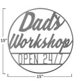 thumbnail image 2 of Rusted Orange Metal Dad's Workshop Vintage Circle Sign, 2 of 4