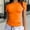 Orange, variant on Hvot&aat Womens Basic Solid Color T Shirts Casual Going Out Crop Tops Slim Fit Short Sleeve Crew Neck Tight Tee