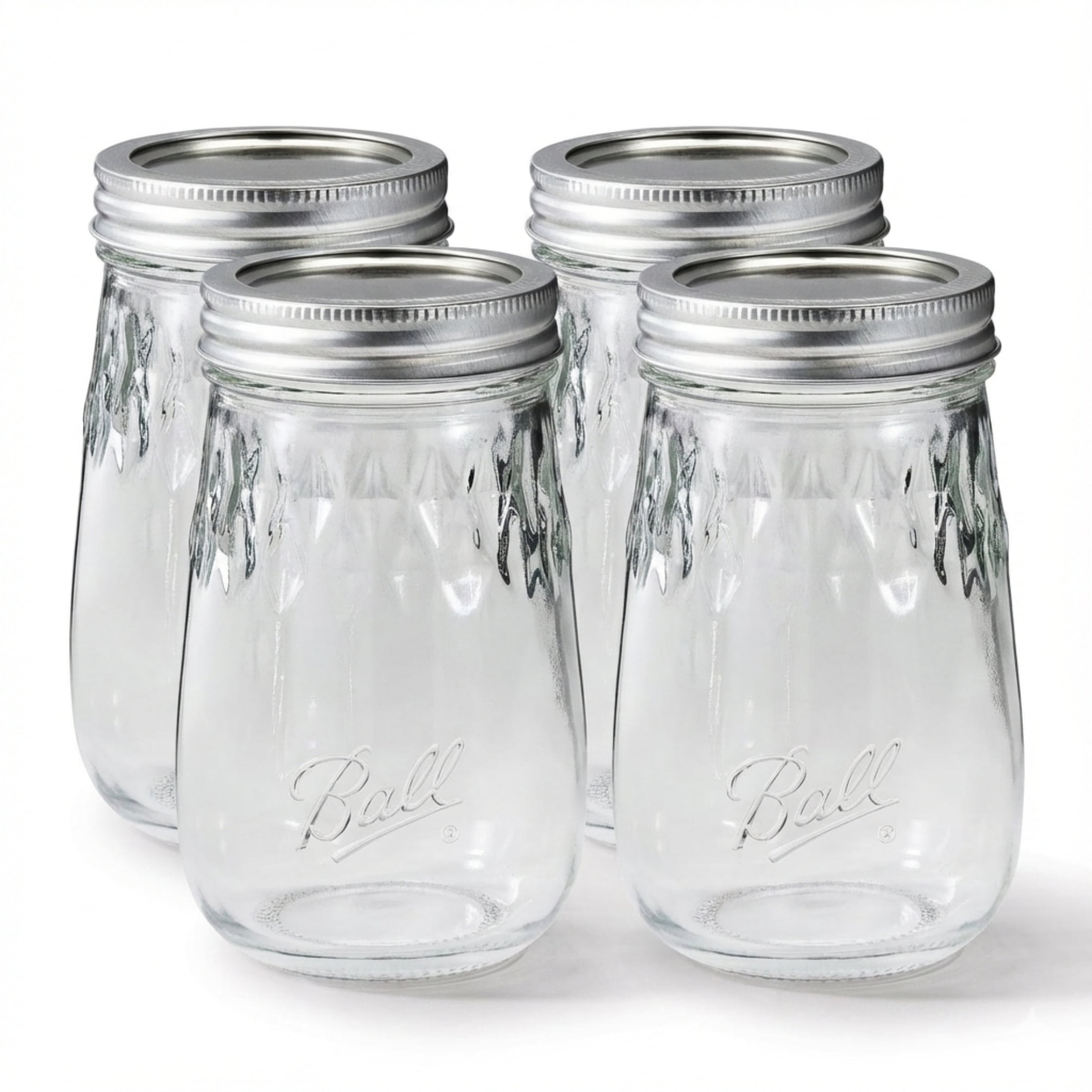 Ball 4 oz Mason Jars, Regular Mouth Quilted Canning Jars with Lids