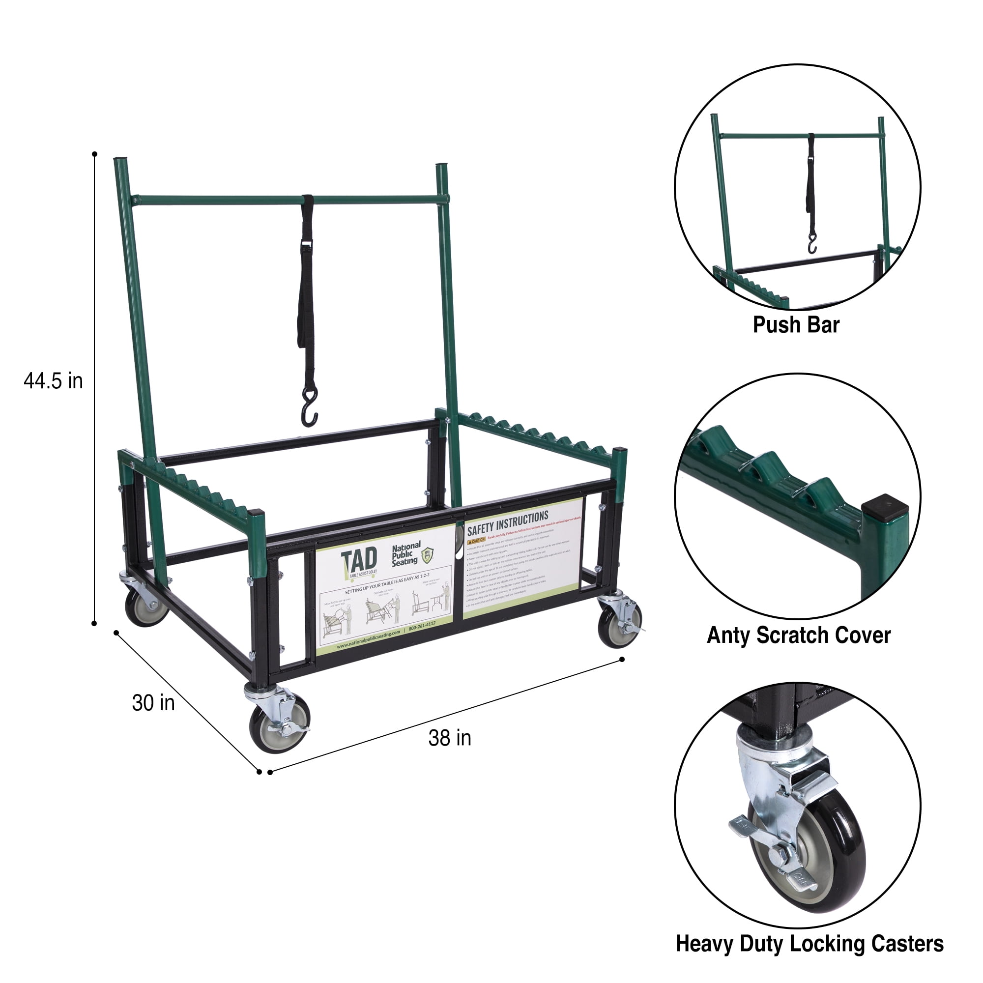 Hampden Furnishings Baldwin Table Assist Dolly, 1,000 lb Capacity