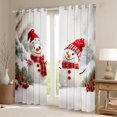 thumbnail image 2 of Castle Fairy Kids Cute Snowman Black Out Curtains,Happy New Year Curtains Pack of 2 (42x63 Each),Merry Christmas Bedroom Curtains,Breathable Home Decor, 2 of 6