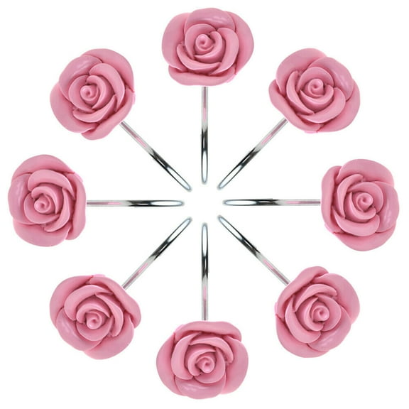 AGPtek 12PCS Fashion Home Rose Shower Curtain Hooks For Interior Decoration Soldering Iron (Pink)