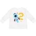 thumbnail image 3 of Inktastic Rocket Space Ship Happy Second Birthday Boys or Girls Long Sleeve Toddler T-Shirt, 3 of 5