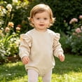 thumbnail image 5 of Baby Bodysuits Unisex Bodysuit Boys Girls Clothes Baby Girls Climbing Clothes Baby Long Sleeve Letter Triangle Romper Longs Set 0-3 Months, 5 of 6