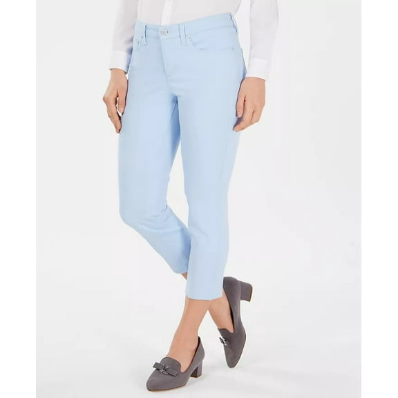 Charter Club Women's Petite Cropped Jeans Turq/Aqua Size 8