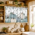 thumbnail image 2 of Teal Pumpkins Fall Oven Skirt for Farmhouse Kitchen Décor, Thanksgiving Autumn Leaves Botanical Oven Curtain Tie Top Decorative Stove Skirt, Cabinet Dish Washer Curtains with 8 Ribbon Ties 27"x20", 2 of 8