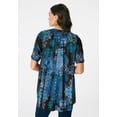 thumbnail image 3 of Roaman's Women's Plus Size Angelina Crinkle Crepe Y-Neck Short Sleeve Tunic, 3 of 6