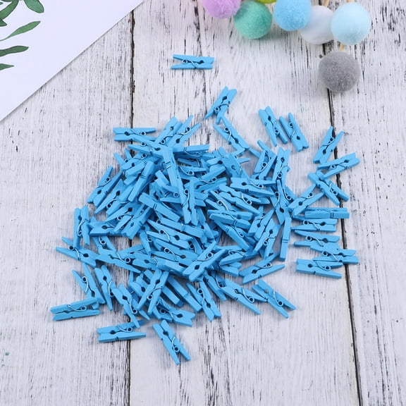 FELTECHELECTR 100Pcs Mini Natural Wooden Paper Clips for Crafts Utility Photo Hangers Home Decorations