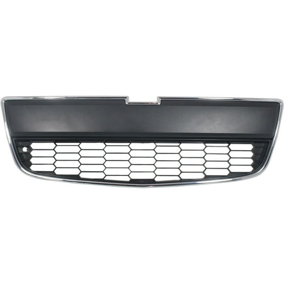 Bumper Grille Compatible with 2012-2016 Chevrolet Sonic Front, Lower Chrome Shell w/ Black Insert