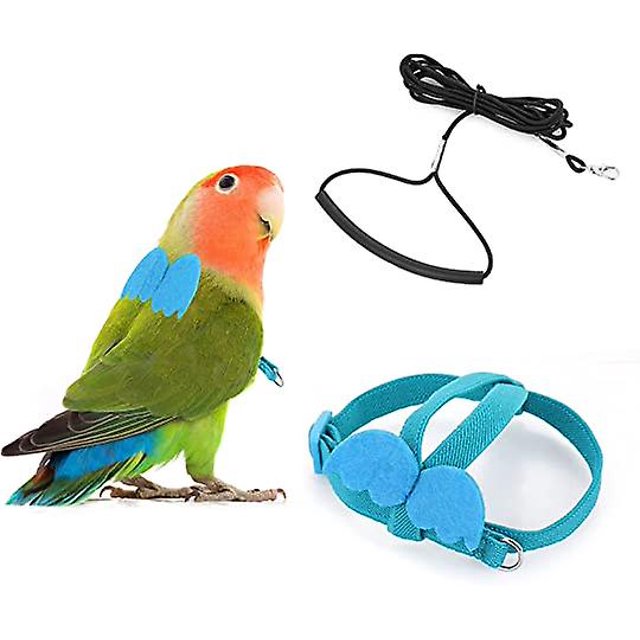 Entrenamiento de vuelo de cuerda para ajustar el kit de cuerda de arnés de pájaros y arnés de animales de cuerda de nailon (azul monje (L))