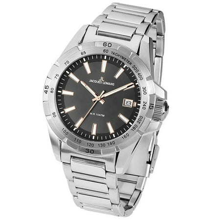 - Jacques Lemans Men's Liverpool 43mm Steel Bracelet & Case Quartz Grey Dial Analog Watch 1-1903D