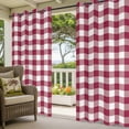thumbnail image 2 of Outdoor Curtains for Patio Waterproof Wine Red Buffalo Check Plaid Indoor/Outdoor Curtain Tiebacks Farmhouse Style Privacy Sun Block Grommet Drapes for Pergolas Gazebo Porch 2 Panel 54x95 Inch, 2 of 9