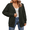 Olive Green, variant on QUALFORT Cardigan Sweaters for Women, 100% Cotton V Neck Cardigan, Button Front Knit Sweater with Pockets, Long Sleeve Relaxed Fit, Black L