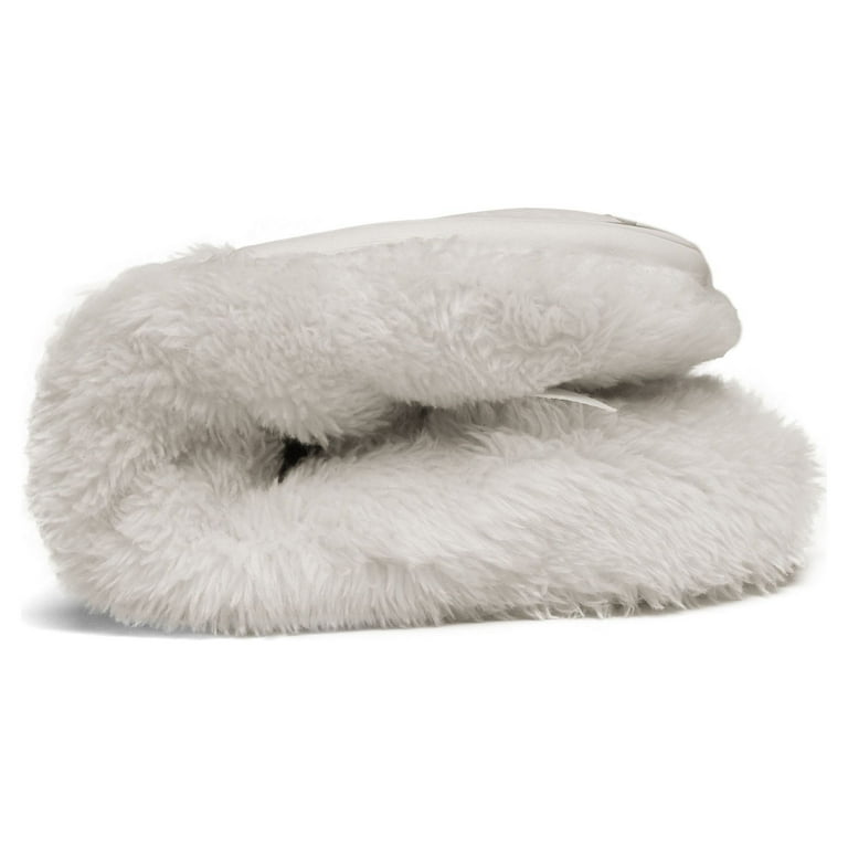 White company fluffy slippers cheap