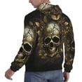 thumbnail image 6 of Fotbe Men's Hoodie with Vintage Gold Leaf Skull Pattern - Kangaroo Pocket Pullover Hooded Sweatshirt, Perfect for Daily Wear, Travel, and Home-X-Large, 6 of 7