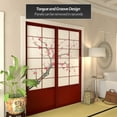 thumbnail image 6 of Red Lantern 7 ft. Tall Cherry Blossom Shoji Sliding Door Kit - Rosewood, 6 of 7