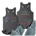 thumbnail image 2 of Women Summer Casual Sleeveless Vest Top Round Neck Letter Printed Comfortable Stretchy Breathable Fashion Tank, 2 of 2
