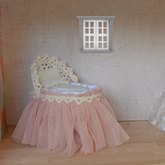 ELAYARD 1Set White Dollhouse Door Window Set for Architectural Model Building