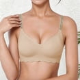 thumbnail image 2 of XFeng Women Floral Lace Wireless Bra, Adjustable Thin Straps Seamless Comfort Push Up Bralette, 2 of 4