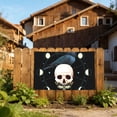 thumbnail image 6 of Black Raven Skull Moth Moon Four Hole Decorated Banner Flag for Garden Yard Home Decoration Indoor Outdoor 2x3 Ft, 6 of 7