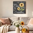 thumbnail image 6 of Retro Sunflowers Canvas Wall Art for Living Room, Yellow Flower You Are Sunshine Bees Poster Print Painting for Bedroom Office Home Decoration Wall Pictures Prepare To Hang 16"x16", 6 of 9