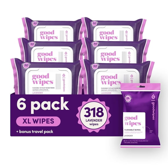 Toallitas Húmedas Desechables goodwipes XL 318 Lavanda Vitamina E Aloe