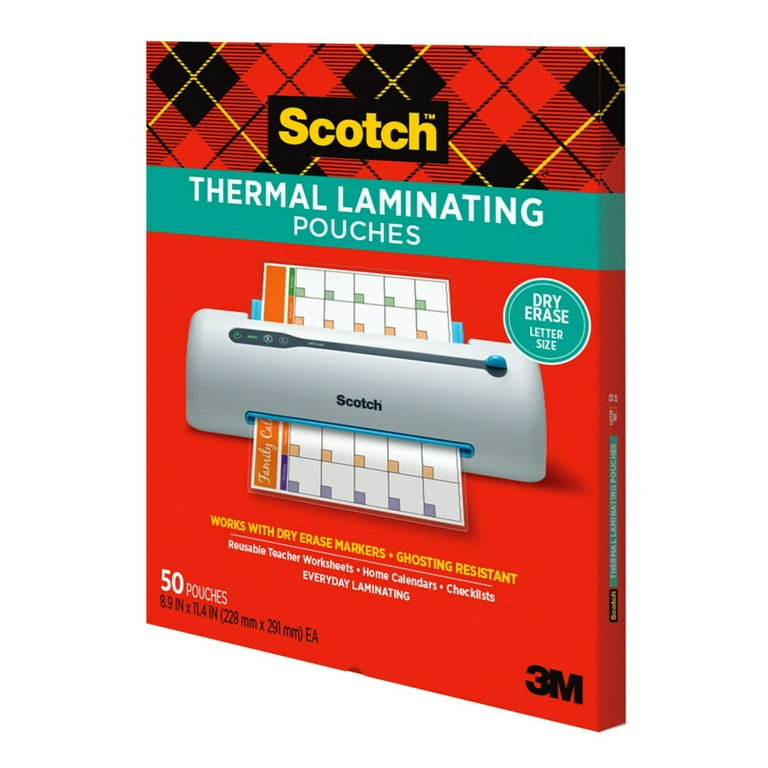 Scotch Dry Erase Thermal Laminating Pouches - 50 Count