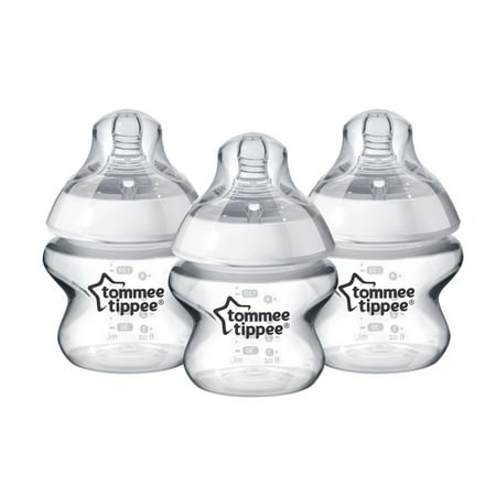 Tommee Tippee Closer to Nature Baby Bottle – 5 ounces, Clear, 3 (Best Bottle For Baby With Gag Reflex)