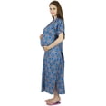 thumbnail image 2 of Bimba Cotton Kaftan Hospital Delivery Gown, Nursing Moms & to be Moms Gift, 2 of 6