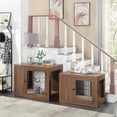 thumbnail image 3 of Unipaws Dog Crate End Table with Cushion, Wooden Wire Pet Kennels with Double Doors, 3 of 6