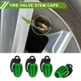 thumbnail image 2 of Unique Bargains 4 Pcs Tire Valve Stem Caps Decorative Grenade Shape Tyre Valve Dust Covers Aluminum Alloy Plastic  Green 36.5mm, 2 of 7