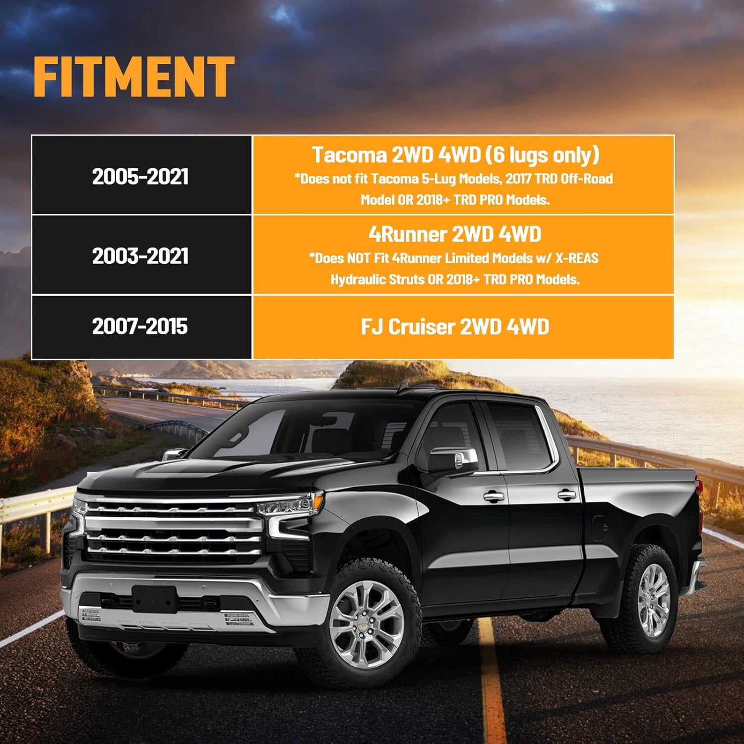 PANGOLIN 2Pcs 3" Front Leveling Lift Kit Fit for 2005-2022 Toyota Tacoma, 2003-2021 Toyota 4Runner, 2007-2015 Toyota FJ Cruiser Suspension Leveling Kit Automotive Professional Replacement Parts
